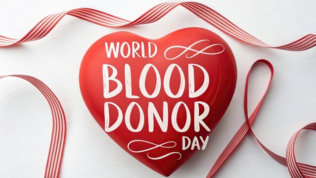 World blood donor day red drop symbol healthcare awareness concept banner