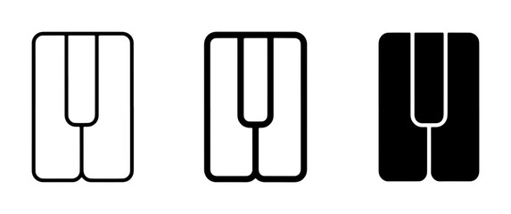 Mechanical Keyboard Switch Icons, Set of 3, Line Art and Solid Black Vector Graphics for Technology and Gaming © Samia