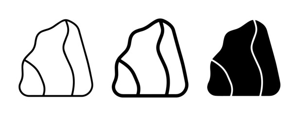 Rock Icons, Stone Symbols, Boulder Graphics, Geology Elements, Natural Shapes, Outline and Silhouette Variations © Mariyam
