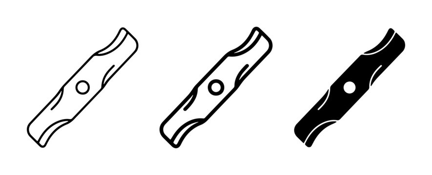 Lawn Mower Blade Icons, Sharp Cutting Tool Vector Graphics, Gardening Equipment Symbols