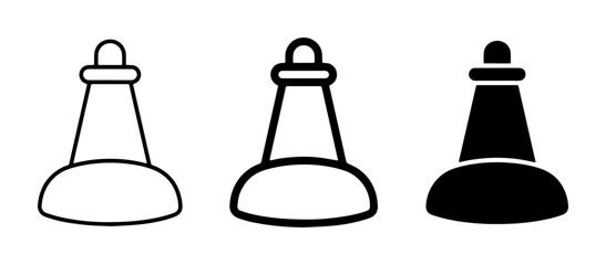 Chess Pawn Icons, Strategy Game Pieces, Black and White Vector Graphics for Board Game Concepts © Rashidul