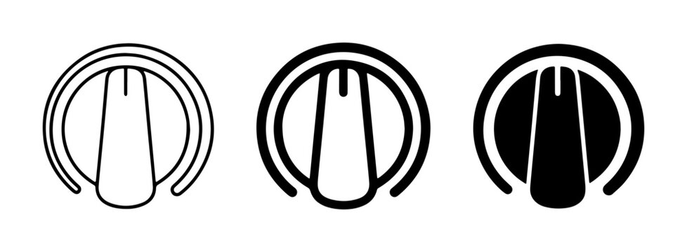 Control Knob Icons, Rotary Dial Symbols, Simple Circular Interface Elements, Vector Graphics for Settings and Adjustment