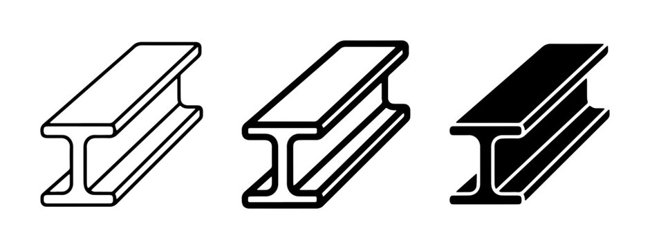 I-Beam Construction Elements, Steel Structural Shapes, Industrial Building Materials, Engineering Components, Metal Profiles, Architectural Design Assets