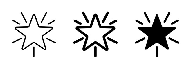 Obraz premium Star Icons Set, Sparkle Symbols, Achievement Badges, Award Graphics, Success Emblems, Vector Illustrations for Recognition and Quality