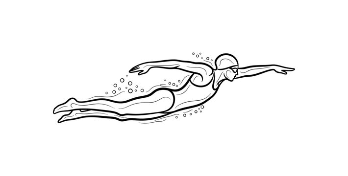 Swimmer in Freestyle Stroke