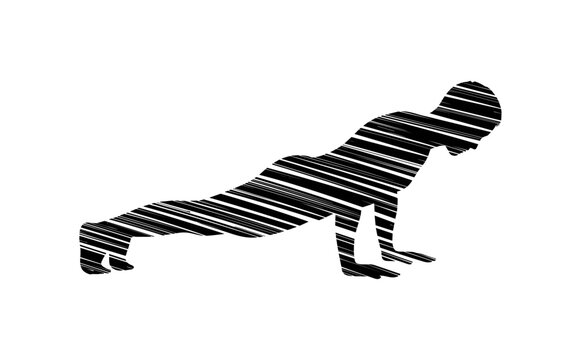 Person Doing Push-Ups Silhouette