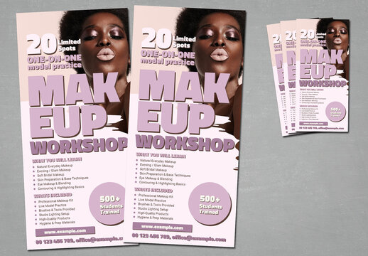 DL Flyer in Pale Pink and Lavender Colors