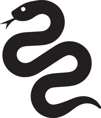 Fototapeta premium Detailed Snake Silhouette in Black Vector Style