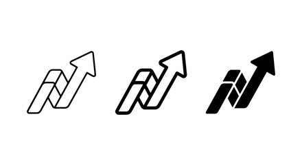 Fototapeta premium Growth Arrow Icons, Business Upward Trend Symbols, Financial Progress Vector Set