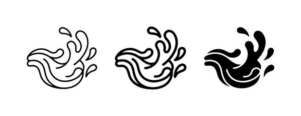 Fototapeta premium Water Splash Icons, Liquid Wave Vector Art, Fluid Motion Graphics