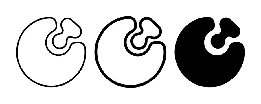 Enzyme Structure Icons, Molecular Biology Graphics, Protein Shape Vector Set