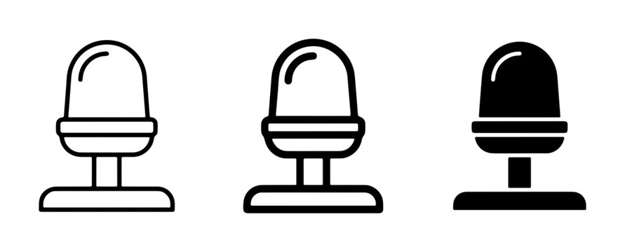 Siren Icons Set, Emergency Warning Light Vector Graphics, Alert Signal Symbols Collection