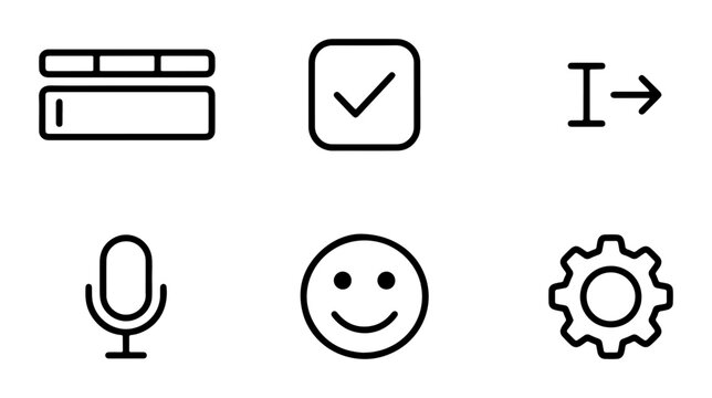 Minimalist UI Icons Set: Interface Elements, User Experience Symbols, and Web Design Tools for Digital Applications
