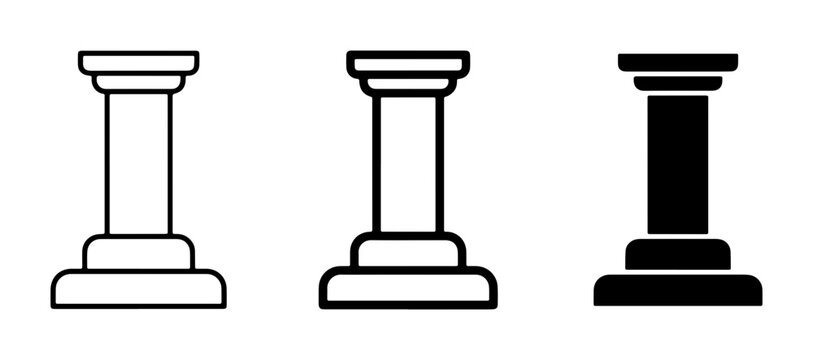 Classic Column Icons, Architectural Element Vector Set, Ancient Pillar Symbols, Greek Roman Design Elements
