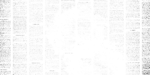 Fototapeta premium Distressed Vintage Newsprint Texture Background Featuring Transparent Center Area, Blurred Newspaper Columns, Retro Editorial Print Overlay And Abstract Grunge Paper Pattern