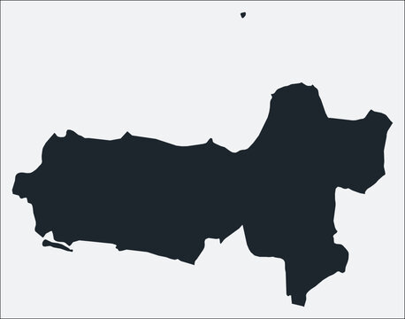 Central Java, ID, Indonesia map. Just a simple border map. Shape of the region. Plain boundary outline. Vector illustration.
