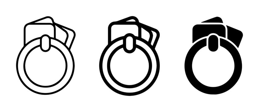 Zipper Pull Icons, Clothing Fastener Elements, Apparel Accessory Symbols, Vector Graphics for Fashion Design and Garment Manufacturing