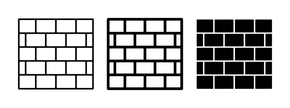 Brick Wall Patterns, Textured Backgrounds, Construction Elements, Building Materials, Architectural Design, Simple Vector Graphics, White and Black Textures