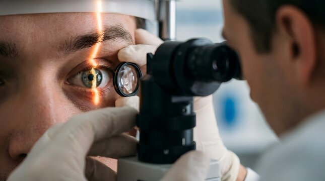 Ophthalmologist's Day : Eyes examination by an optometrist