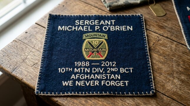 Memorial patch for Sergeant Michael P. OBrien