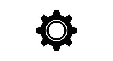 Obraz premium Black gear icon isolated on white background