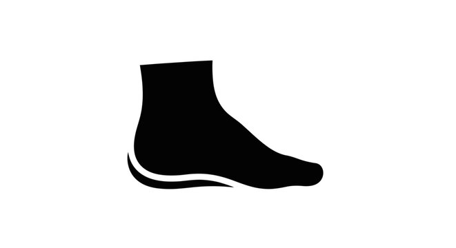 Black foot icon with arch support on white background