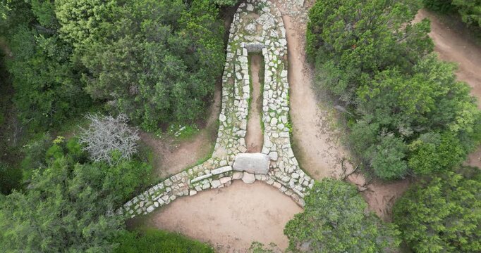 The giant tomb of Li Mizzani near Palau in the northeast of Sardinia.