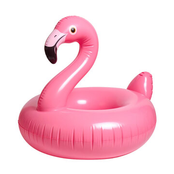 Playful bright pink inflatable flamingo pool float, an essential item for summer holidays, vacation relaxation, poolside parties, and leisurely swimming&nbsp;