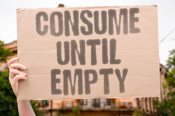 "Consume Until Empty" patterns systematically degrade personal financial stability while yielding diminishing emotional returns. OVERCONSUMPTION. SYSTEMATICALLY. DEGRADE. FINANCIAL. DIMINISHING. © AndriiKoval