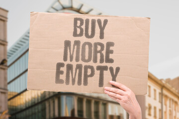 "Buy More Empty" Consumer culture promotes continuous purchasing as a solution to emotional needs it cannot actually fulfill. CONSUMER. CONTINUOUS. PURCHASING. EMOTIONAL. FULFILL. © AndriiKoval