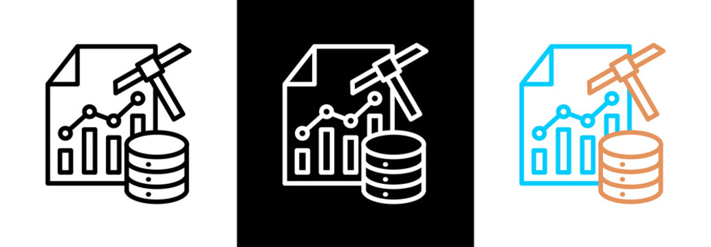 Data Mining on white and black background