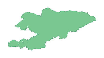 Fototapeta premium Kyrgyzstan outline green