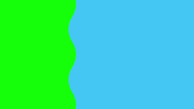 Minimalistic 2D Wavy Transition on Green Screen in 4K 