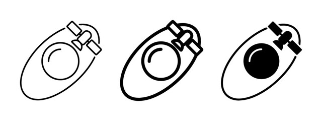 Satellite Icons, Space Exploration Vector Set, Orbiting Earth Graphics, Celestial Body Symbols © Faria