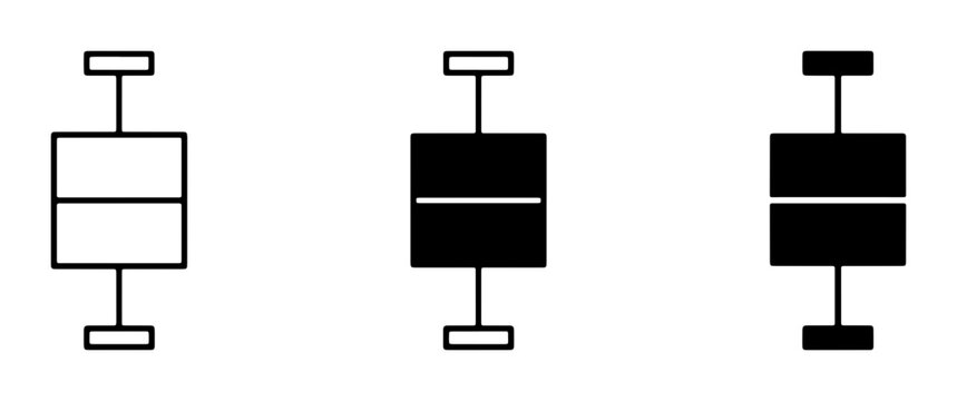 Box Plot Icons, Statistical Data Visualization Graphics, Simple Black and White Vector Symbols