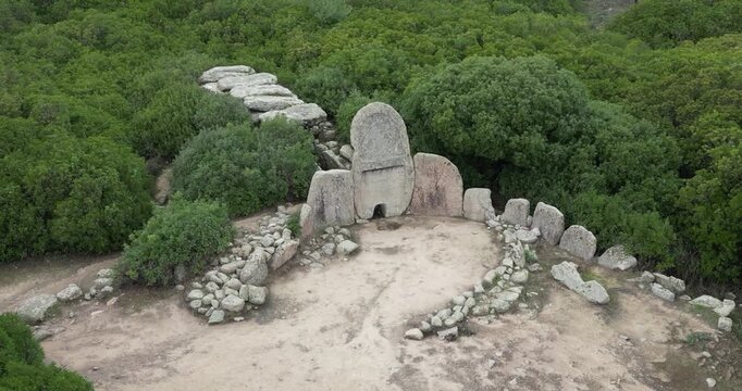 The giant tomb S'Ena e Thomes in Sardinia, Italy