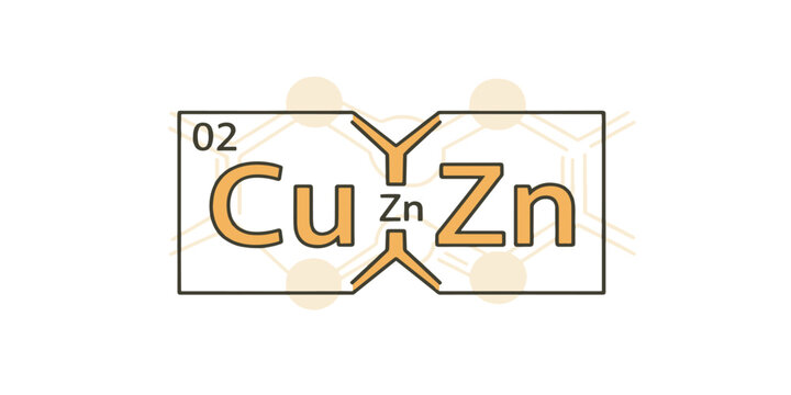 Copper Zinc Chemical Compound Structure.