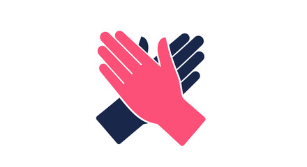 Obraz premium Minimalist Teamwork Icon Showing Two Hands High-Fiving for Collaboration and Success