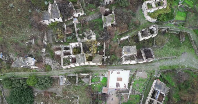 Gairo Vecchio, a famous ghost village in the Ogliastra region of Sardinia, Italy.