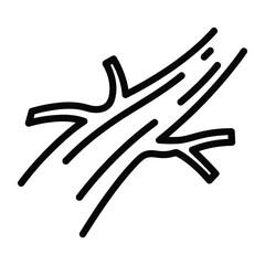Obraz premium Linear vector illustration of a fallen tree trunk or branch for nature and forestry themed icons in a clean graphic design style