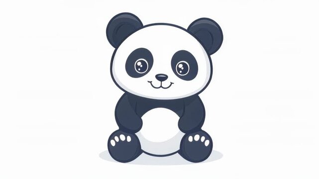 Playful Panda: An adorable panda bear sits, radiating cuteness, innocence, and charm, ready to bring delight and warmth to any project.