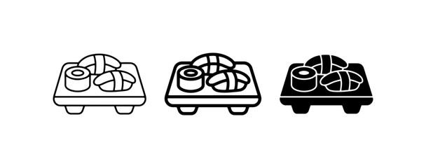 Sushi Icons, Japanese Food Vector Graphics, Asian Cuisine Set © Rashed