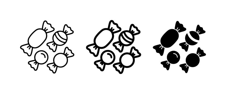 Candy Icons Set: Wrapped Sweets, Confections, Treats