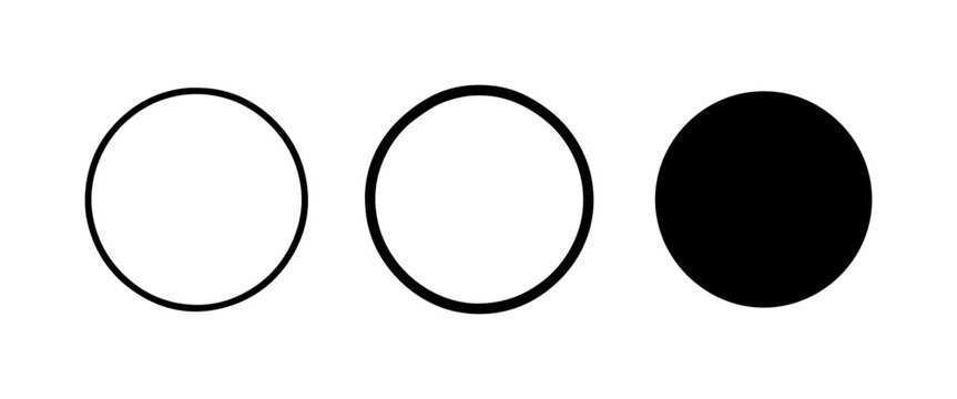Three Circles, Black and White, Simple Geometric Shapes