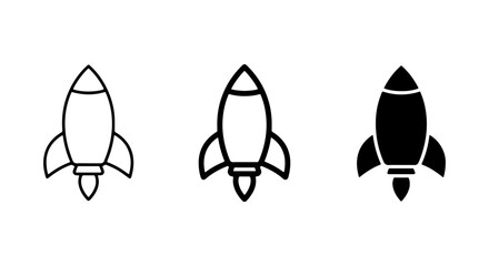 Rocket Ship Icons: Simple, Bold, and Outline Styles for Space Exploration © Mousumi