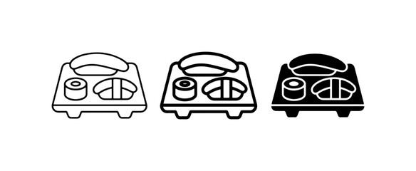 Sushi Icons Set, Japanese Food Vector Graphics, Asian Cuisine Symbols © Roksana