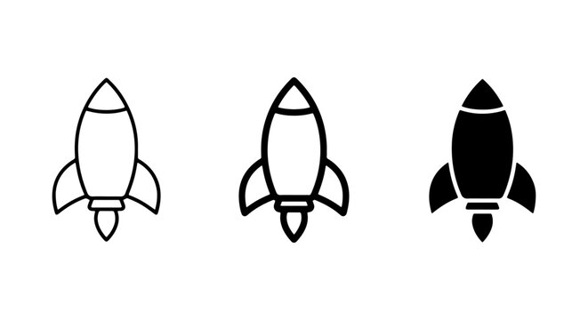 Rocket Ship Icons: Simple, Bold, and Outline Styles for Space Exploration