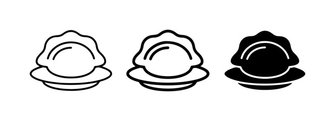 Oyster Icons, Seafood Vector Graphics, Marine Food Symbols © Roksana