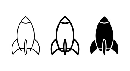 Rocket Ship Icons: Space Exploration, Launch, and Futuristic Travel Vectors © Abdullah