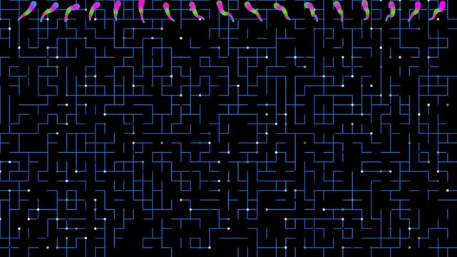 Fluid Radial Tunnel with Neon Highway Overlay, Black Gray Quad Abstract Motion Background Loop, 2K Seamless Video for Creative Art v20260501114003